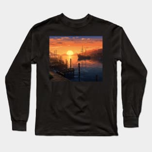 Harbor Sunset Serenity Long Sleeve T-Shirt